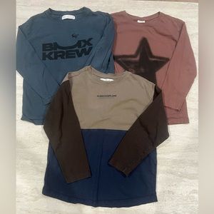 3 ZARA boys Size 8 longsleeved t-shirts